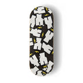 A Yurt fingerboard deck consisting of a 5-ply maple deck with a Real Wear graphic design of the Yurt Crowns logo on a Black background. 